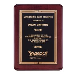 Piano Finish Rosewood Recognition Award Plaque
