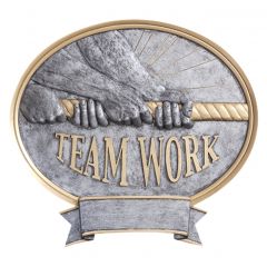 Oval Teamwork Resin Award Plaque