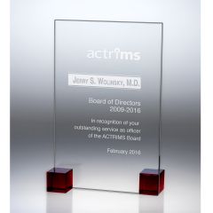 Cubic Glass Plaque Award - Red