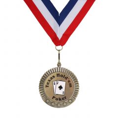 Large Texas Hold'em Poker Medal - gold