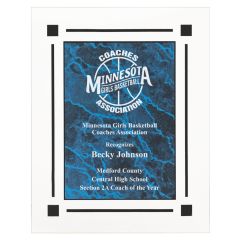 Clear Border Acrylic Award Plaques - Blue