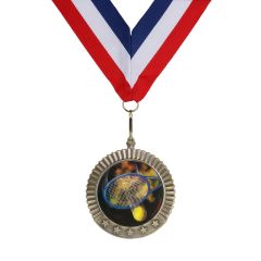 Large Smashing Action Tennis Medal