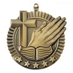 Bible And Cross Religious Medallion