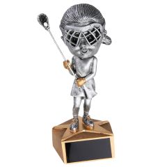 Girl Lacrosse Bobblehead Trophy