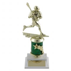 Male Lacrosse Star Column Trophies - Green