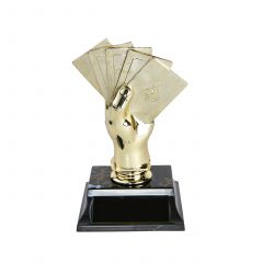 Gold Poker Hand Trophy