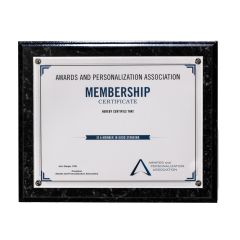 Certificate Plaque in Black Marble