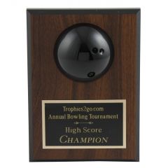 Bowling Ball Wood Plaque