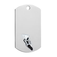 Engraved Silver Track Dog Tags