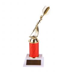 Custom Gold  Dart Trophy With Column Choice