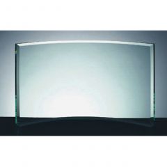 Beveled Jade Glass Crescent Award