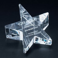 Slanted Star Optical Crystal Paperweight