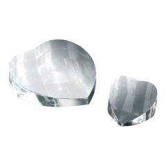 Slanted Heart Optical Crystal Paperweight