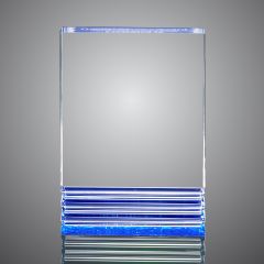 Triple Fluted Edge Acrylic Plaques - Blue