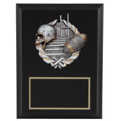 Ball and Helmet Victory Football Plaque
