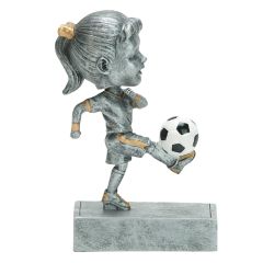 Youth Girl Soccer Bobblehead Award Trophies
