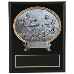 Male Large Resin and Wood Soccer Plaque