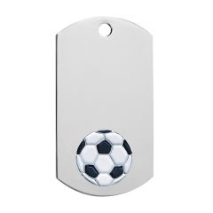 Engraved Silver Soccer Dog Tags