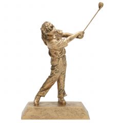 Gold Female Golf Resin Trophy