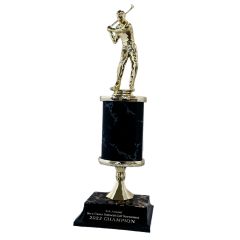 Male Swinging Golf Trophies