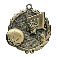 Unengraved Basketball Wreath Medallion