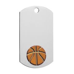 Engraved Silver Basketball Dog Tags
