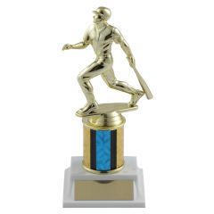 Home Run Baseball Trophy - male with blue prism
