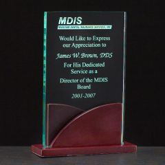 Premium Jade Acrylic and Mahogany Award