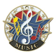 Patriotic Burst Music Medal - Gold
