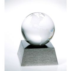 Aluminum Base Crystal Globe Award