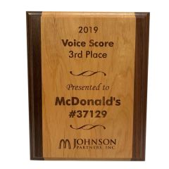 Alder and Walnut Award Plaques with FREE laser engraving
