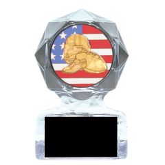 USA Flag Football Acrylic Star Trophy
