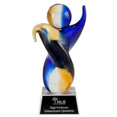 Twisted Body Art Glass Trophies - laser engraved