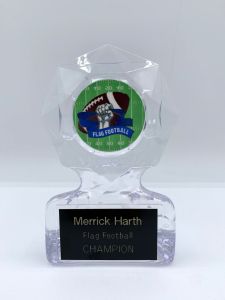 Flag Football Acrylic Star Trophy