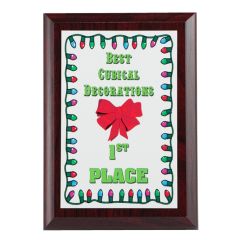 Red Christmas Plaque with White Plae