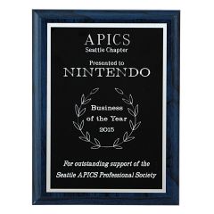 Sapphire Blue Wood Plaque - free engraving