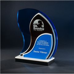 Tri-Color Wave Crystal Award 