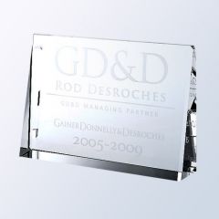 Optic Crystal Horizontal Rectangle Plaque