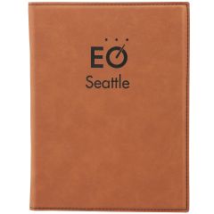 Customized Faux Leather Portfolio with Notepad - Cognac