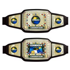 Cornhole Champion Belt - Gold with black leather