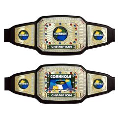 Cornhole Champion Belt - Gold with black leather