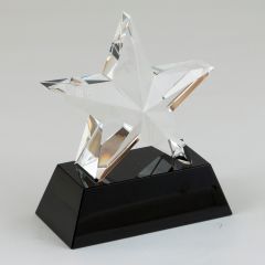 Black Base 3-D Star Crystal Awards