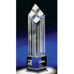 Rhombus Diamond Crystal Award - engraved
