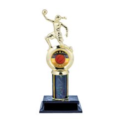 Lay Up Girls Basketball Trophies with black prism column