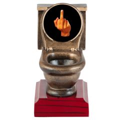 Middle Finger Toilet Trophy - Reallstic Hand