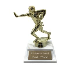 Flag Football Trophy on white base