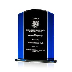 Modern Black and Blue Glass Award