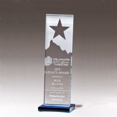 Mountain Peak Glass Award with North Star