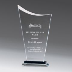 Contemporary Clear Glass Trophy
