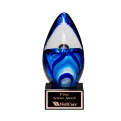 Blue and Clear Egg Art Glass Award